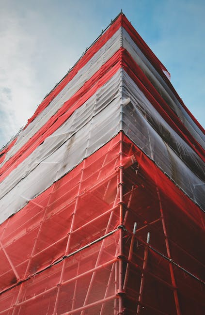 Red, Composite material, Symmetry, High-rise building